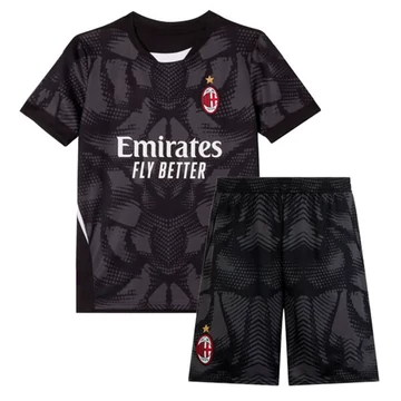 AC Milan fekete kapus 2025-2026 gyerek szett (mez+nadrág)