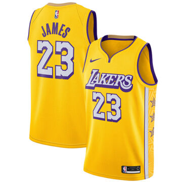 Los Angeles Lakers - LeBron James - City Edition kosárlabda mez - sárga  - Férfi