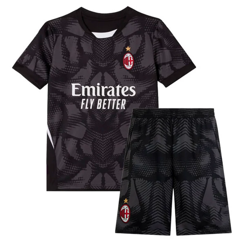 AC Milan fekete kapus 2025-2026 gyerek szett (mez+nadrág)